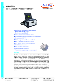 Thumbnail of document Data Sheet - 761A Series Automated Pressure Calibrator